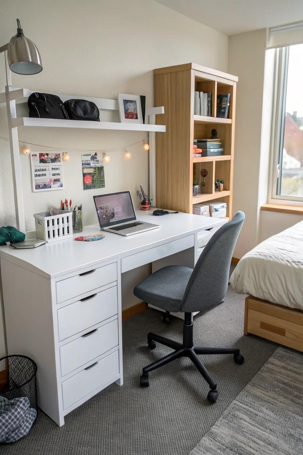 Simple furniture improves both the look and functionality of the room.