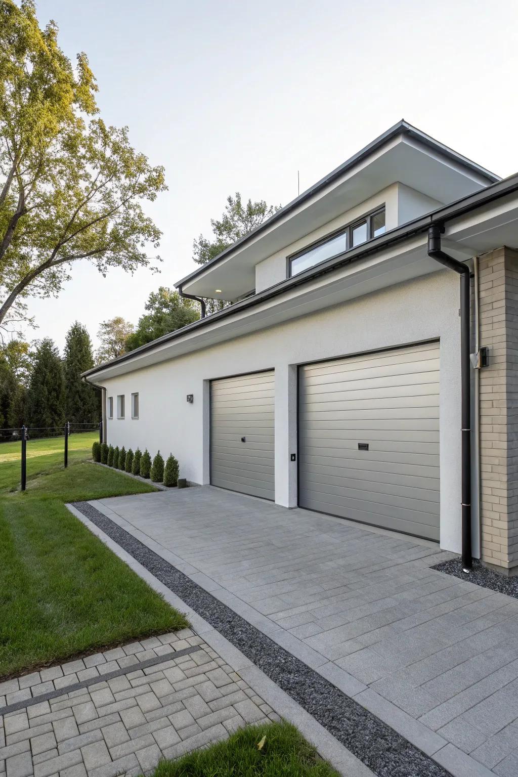 Sleek metal doors for a simple, modern charm.