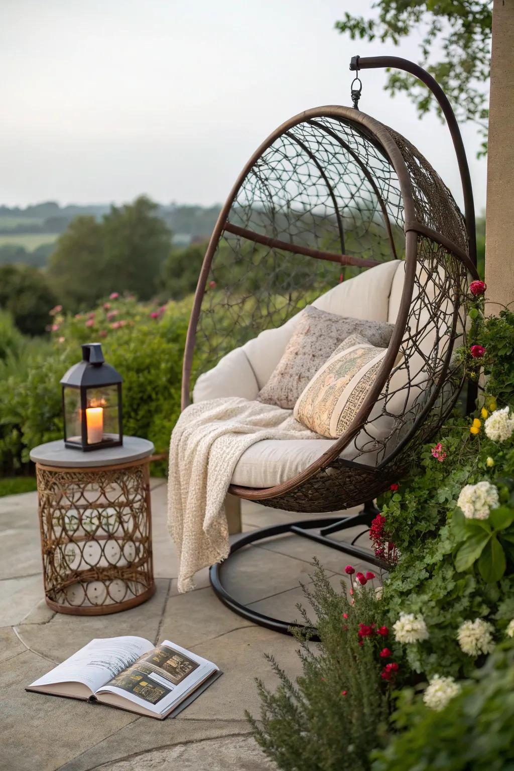 The quintessential corner for literary indulgence and peaceful repose.