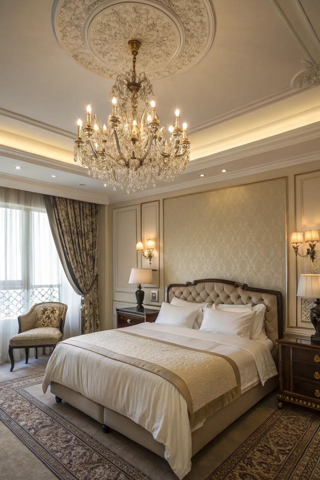 Chic light sources amplify the grace of your primary bedroom.