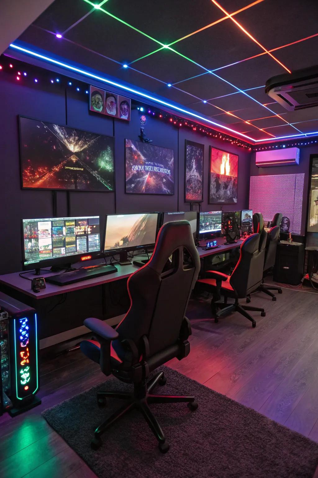 Enter a gaming universe with a setup designed for peak performance and relaxation.