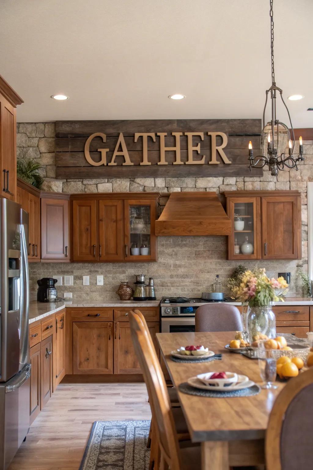 Rustic markers imbue any space with the inviting vibes of a cozy farmhouse.