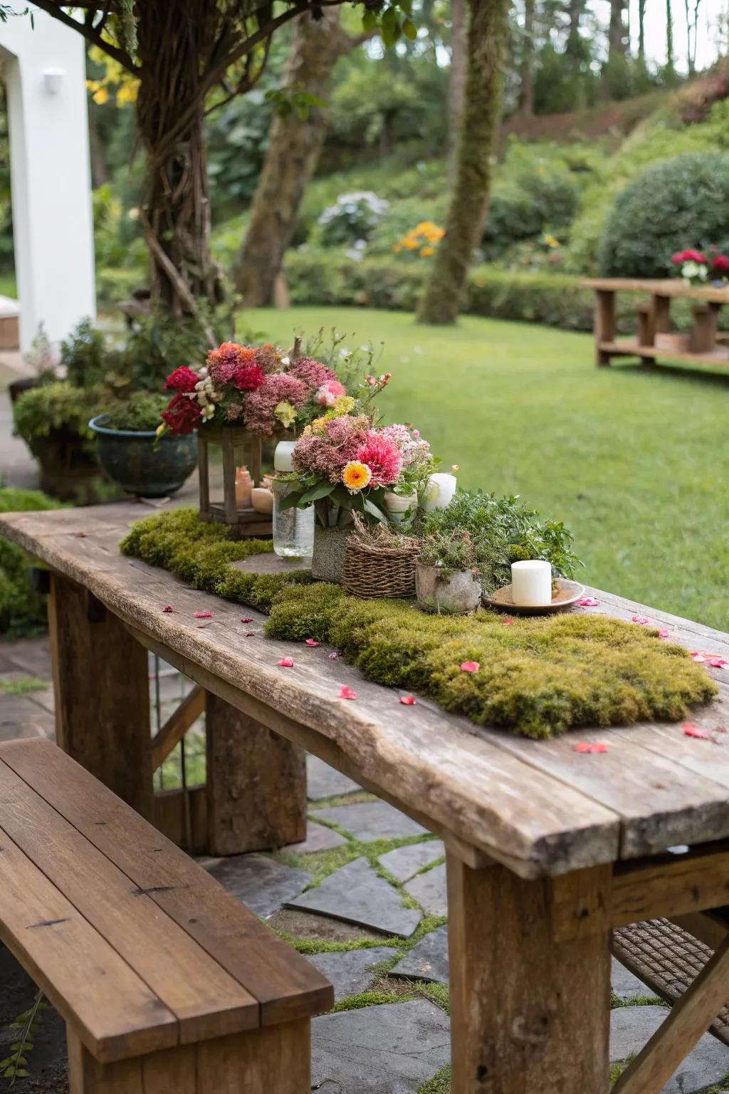 A charming natural tablescape ideal for a fairy get-together.