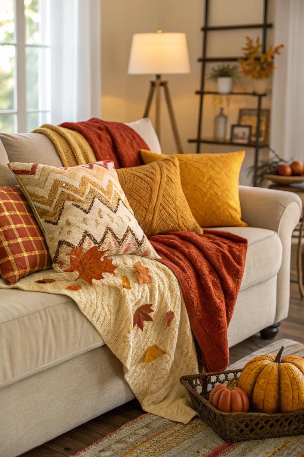 Layering various textiles is an effortless method to heighten the comfort level within your living space.