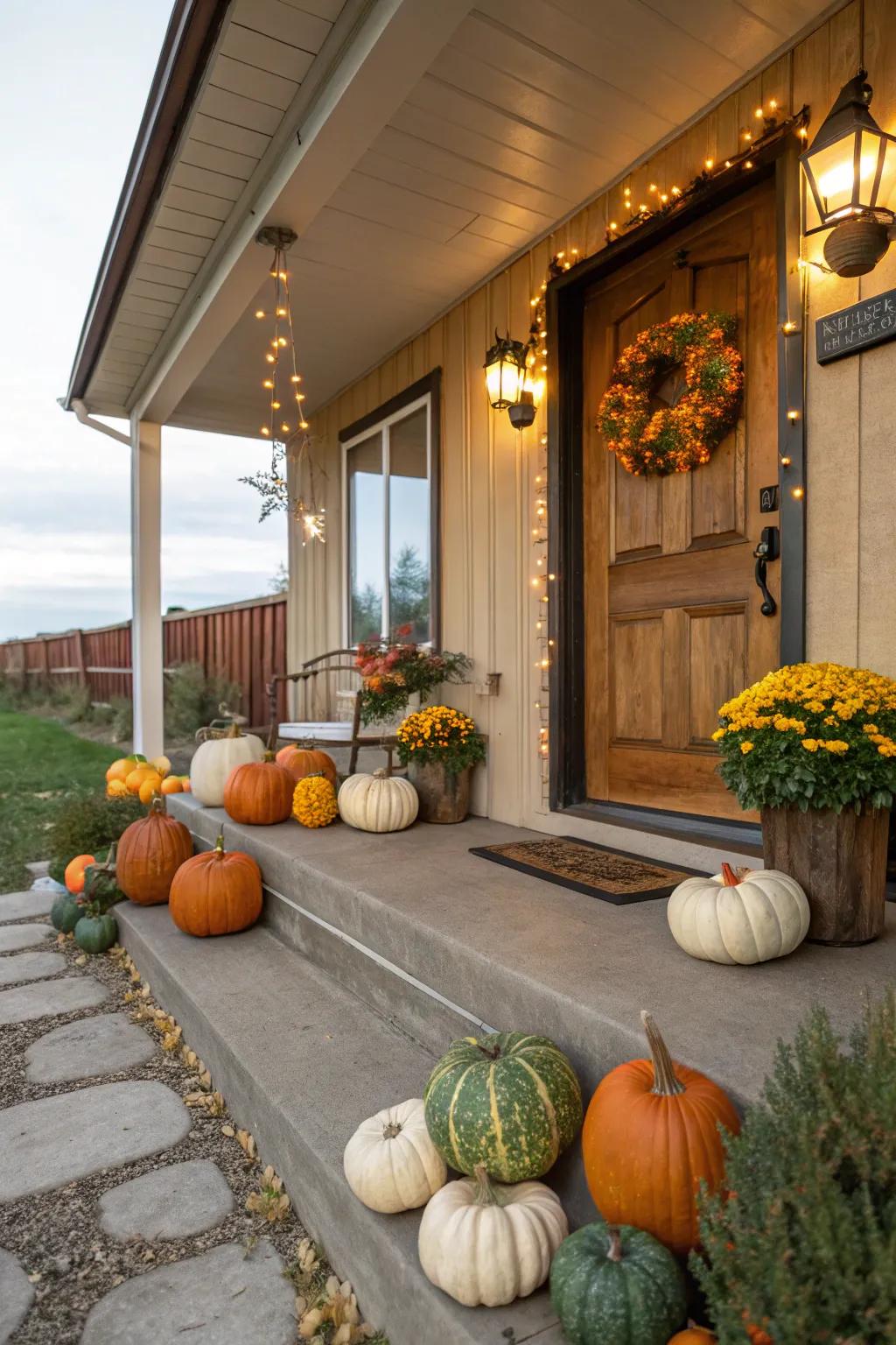 Gourds imbue a celebratory spirit to any entryway.
