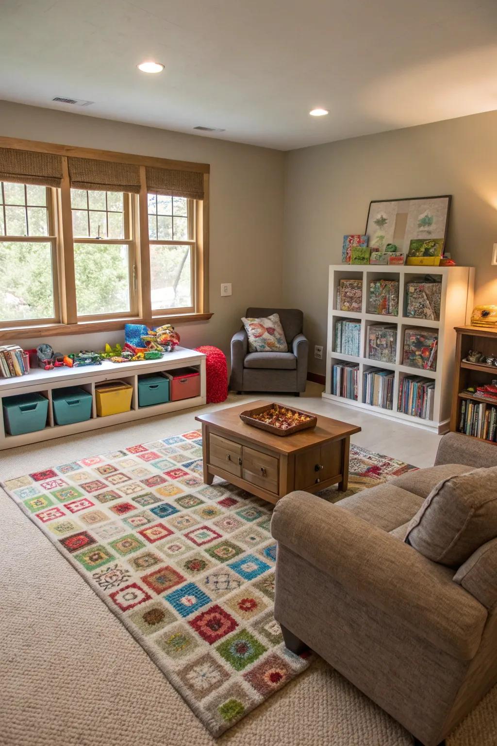 Designated areas preserve function and flow within the family space.