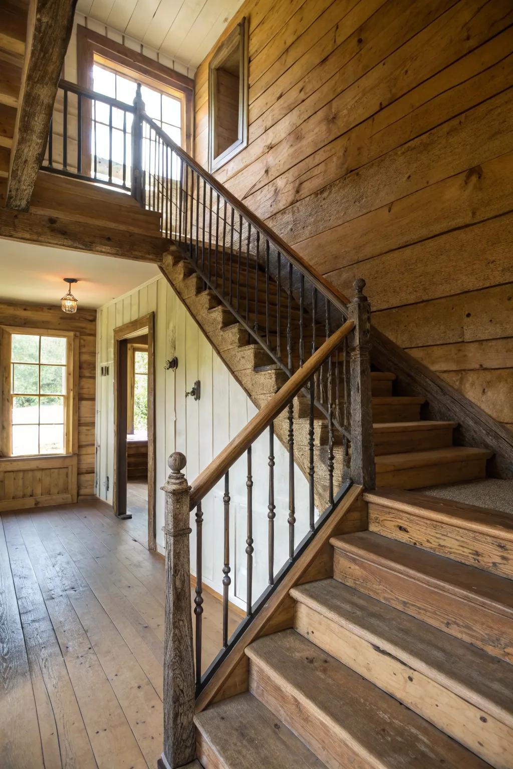 A flawless equilibrium of contemporary and homespun through metal and timber.