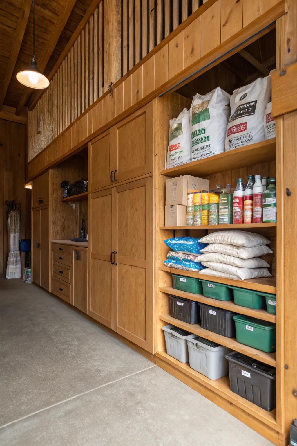 Maximize space by implementing strategic vertical storage solutions.