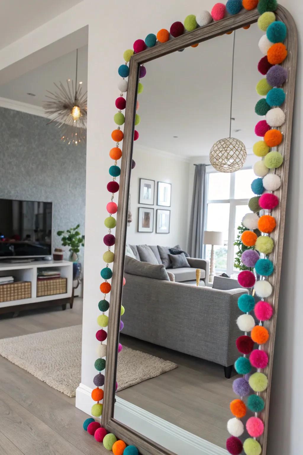 Vibrant felt ball garlands infuse life and energy into modern decorative themes.