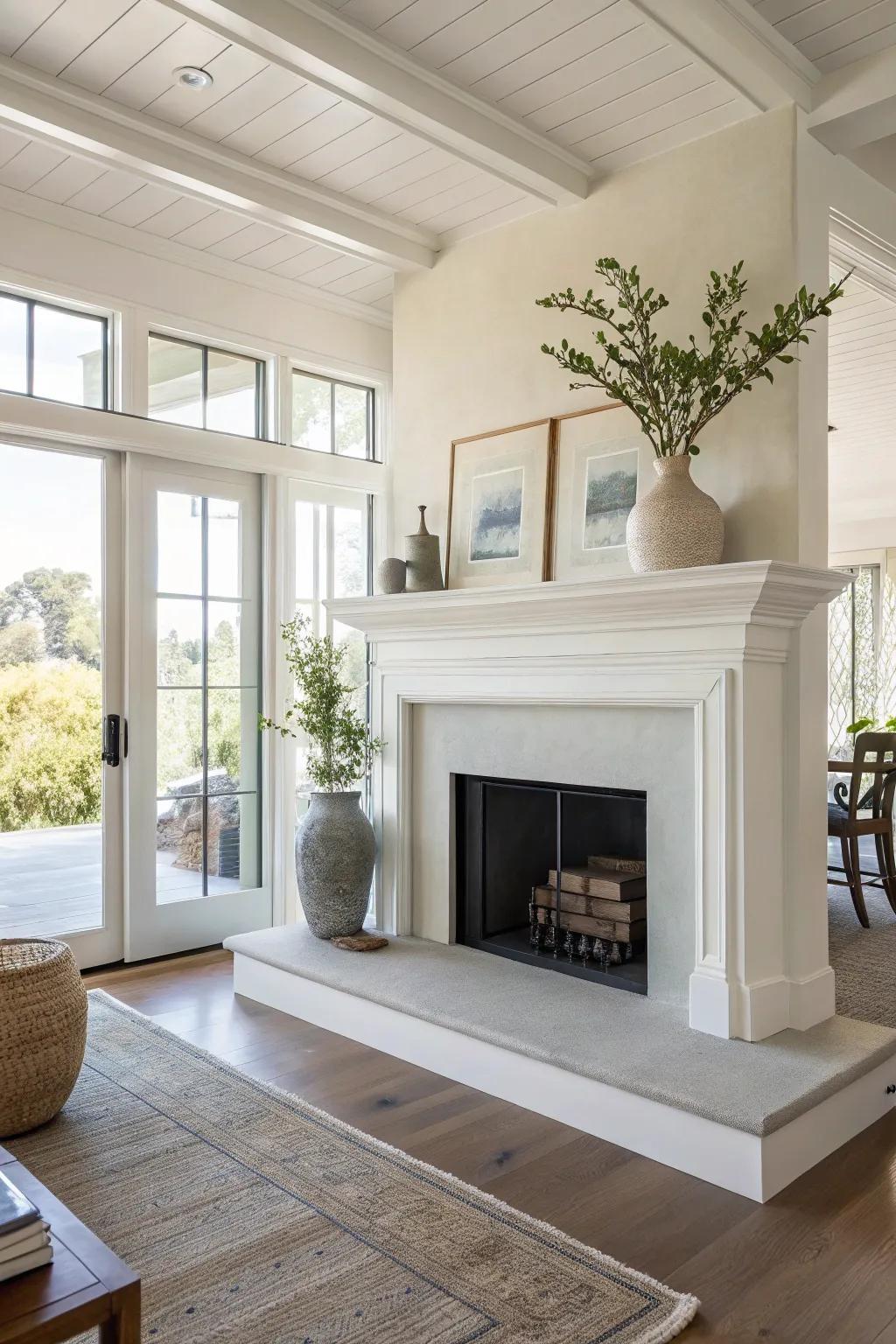 An understated mantel emphasizing the elegance of simplicity.