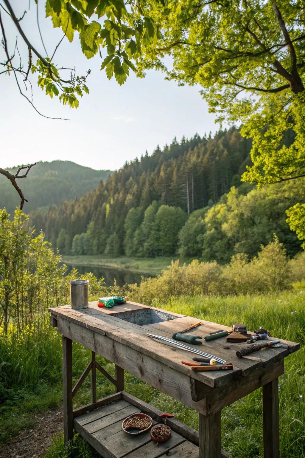 A down-to-earth wooden table that balances looks and function.