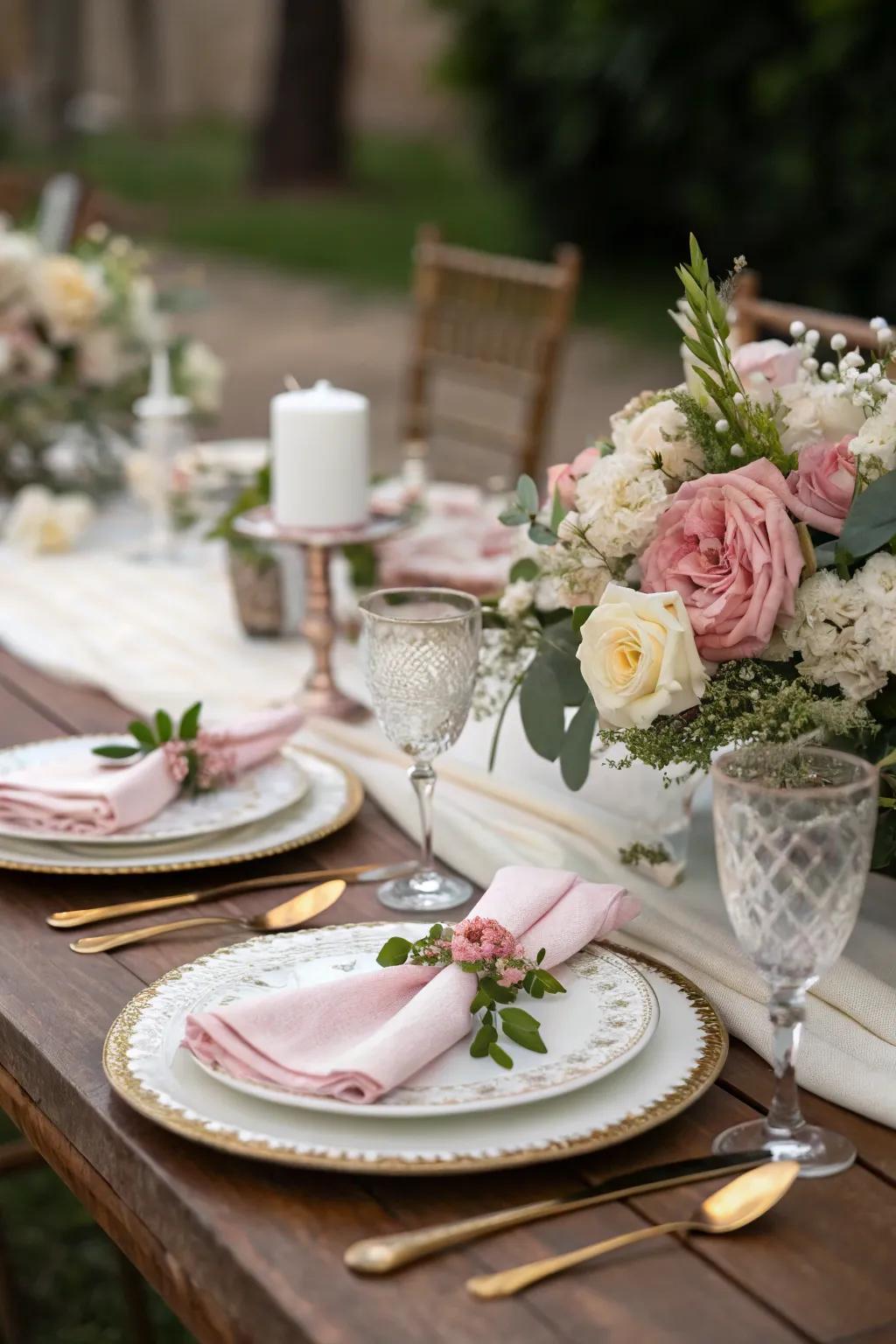 Dine in style with elegant floral table settings that impress.