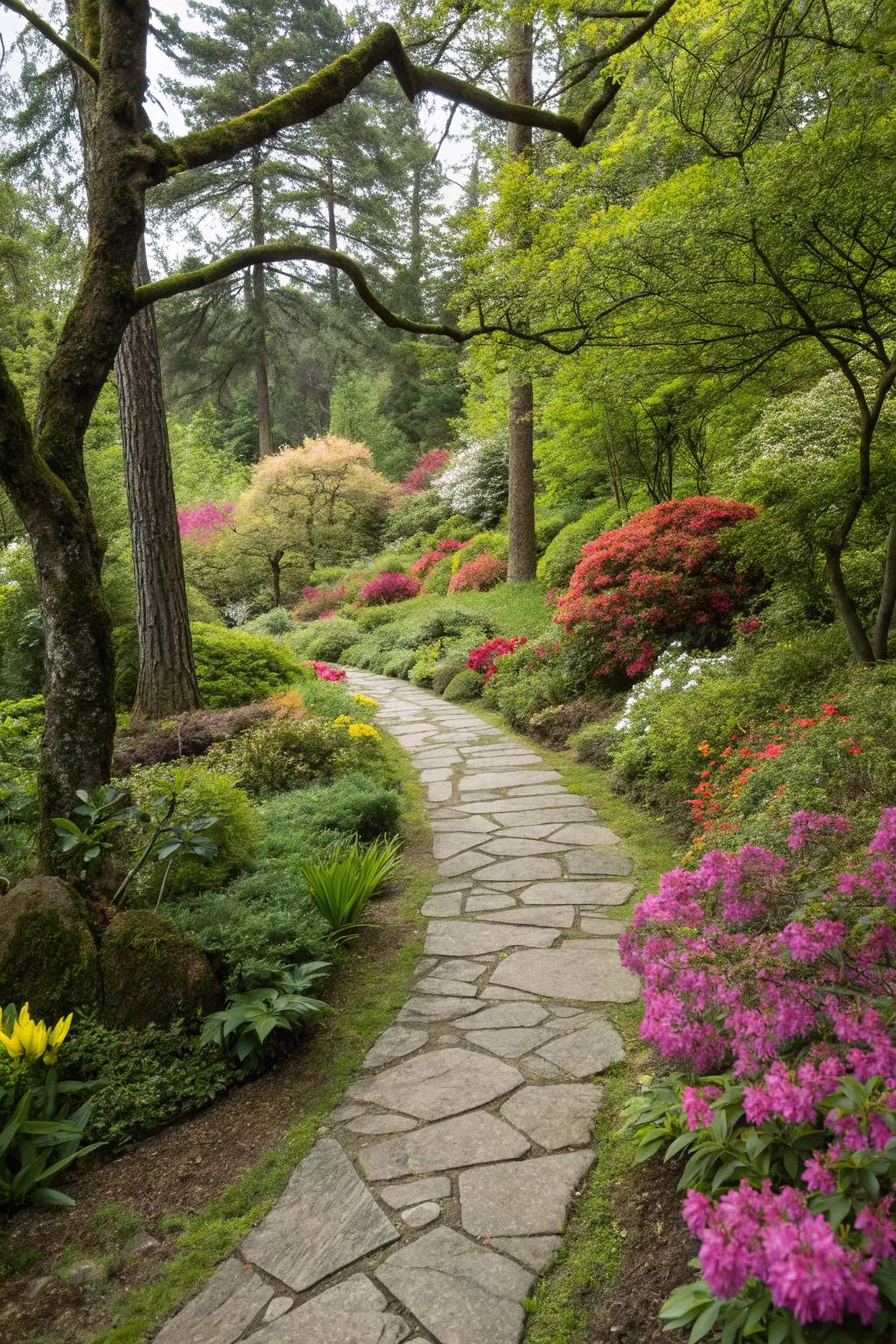 A winding stone path encouraging you to discover what lies ahead.