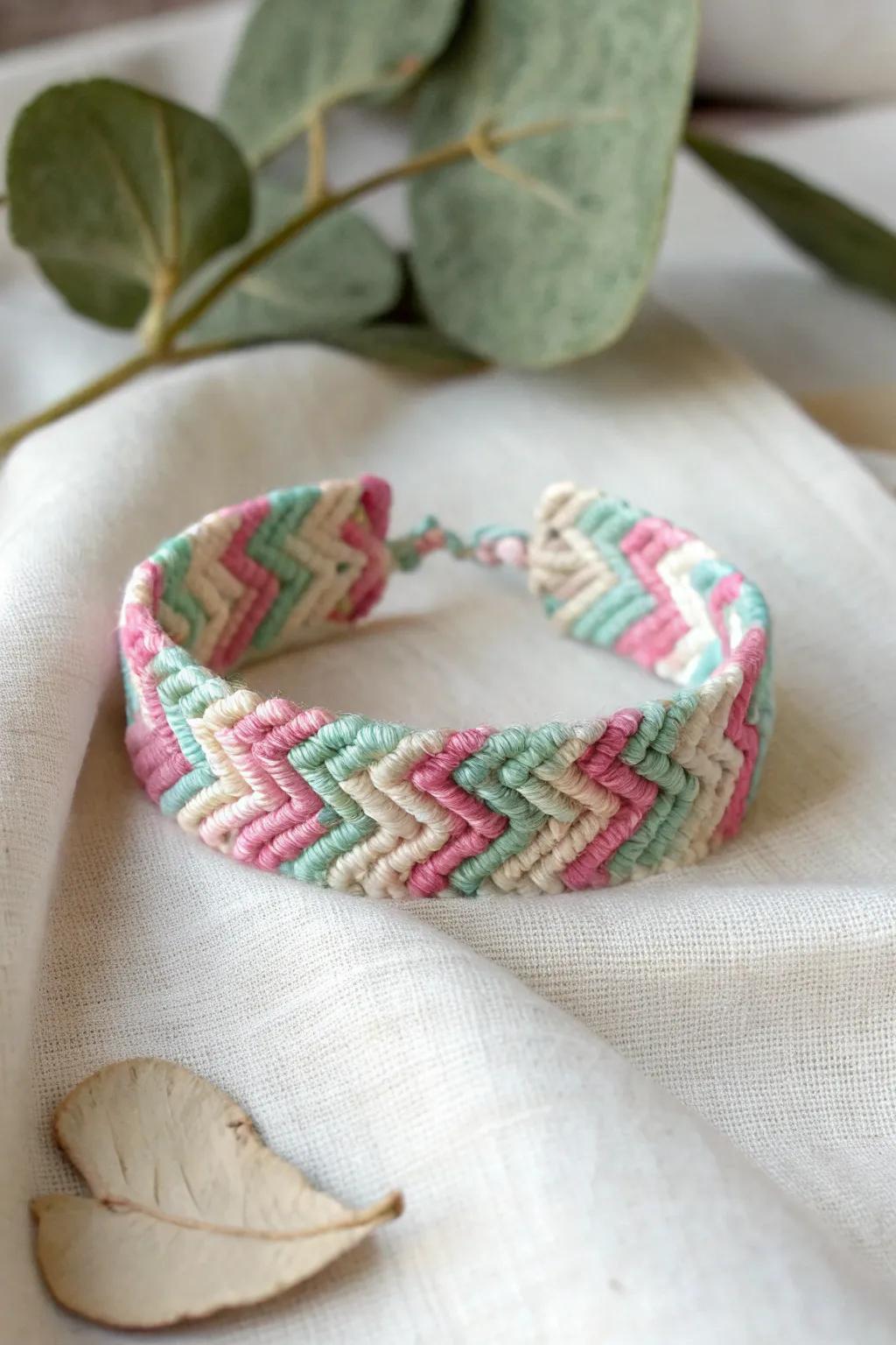 Appreciate the skill of simplicity with this Zigzag friendship band, where artistry encounters authentic charm.