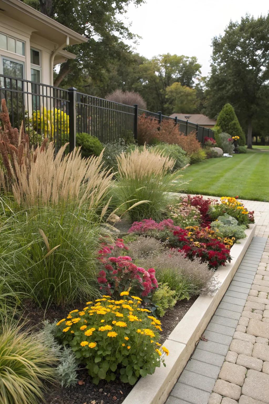 Generate depth with multi-level plantings in your fall flower beds.