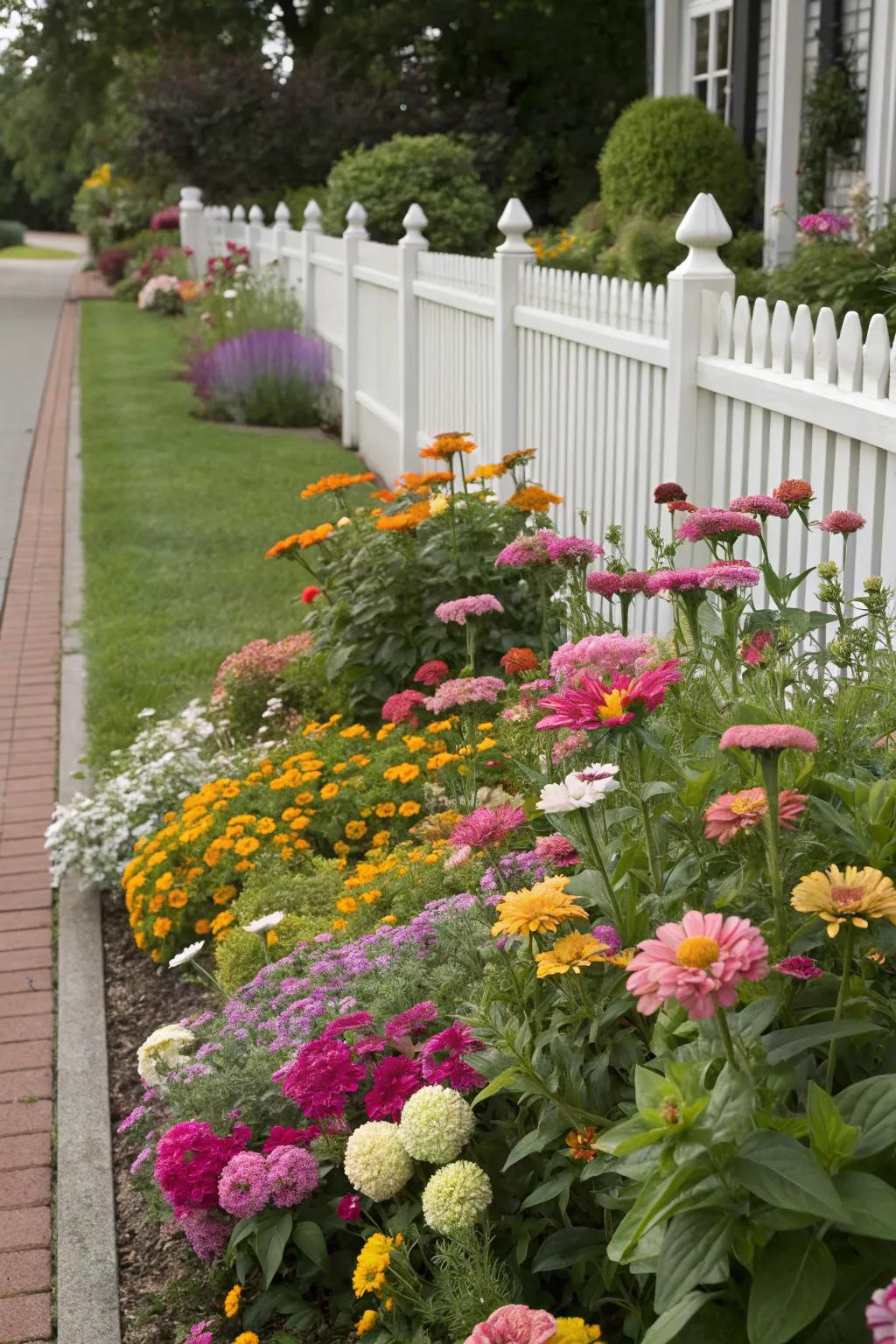 A tapestry of bright flowers can transform your front yard into a dynamic work of art.