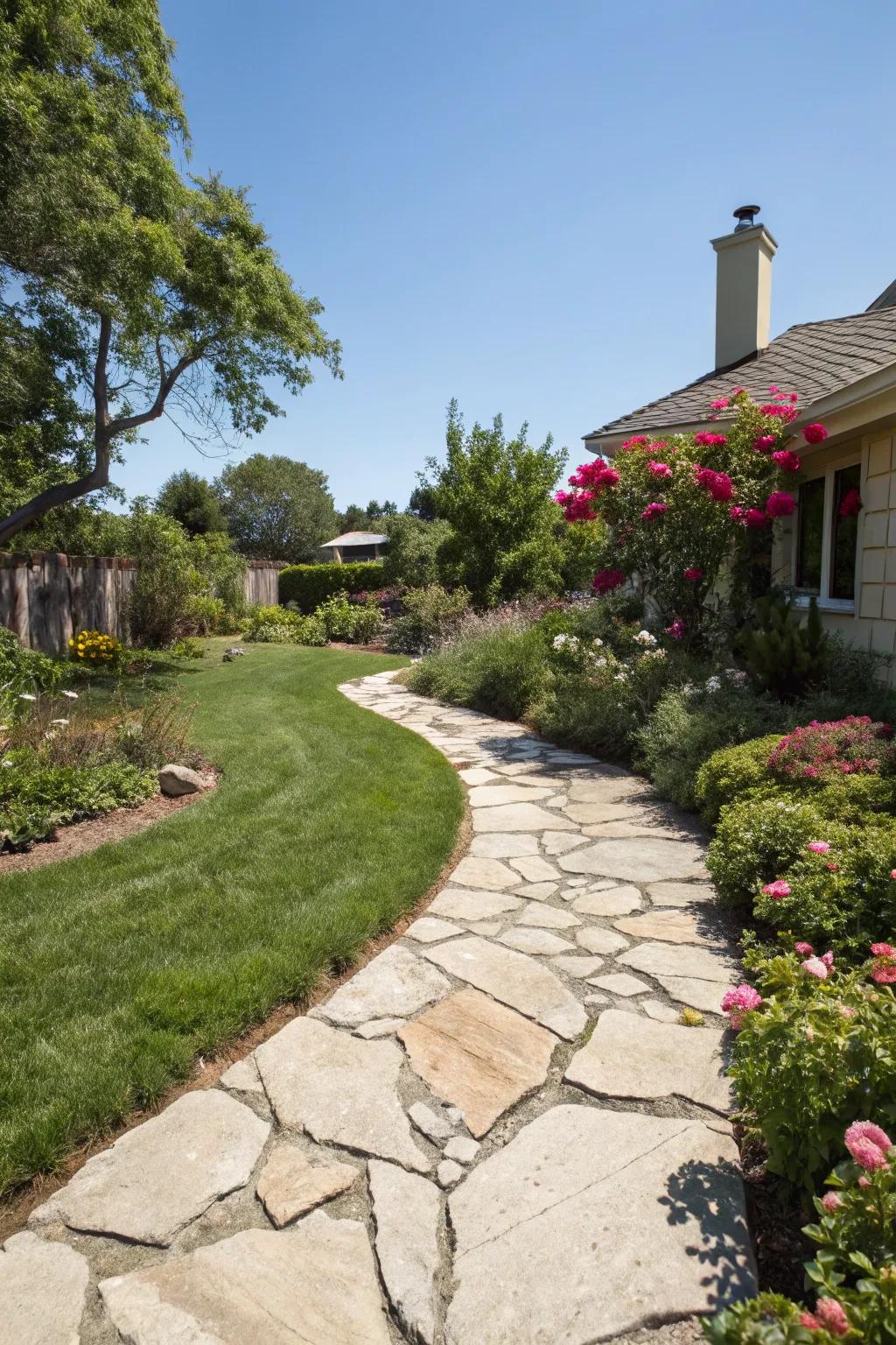 Stone-laid paths impart structure and allure to your landscape.