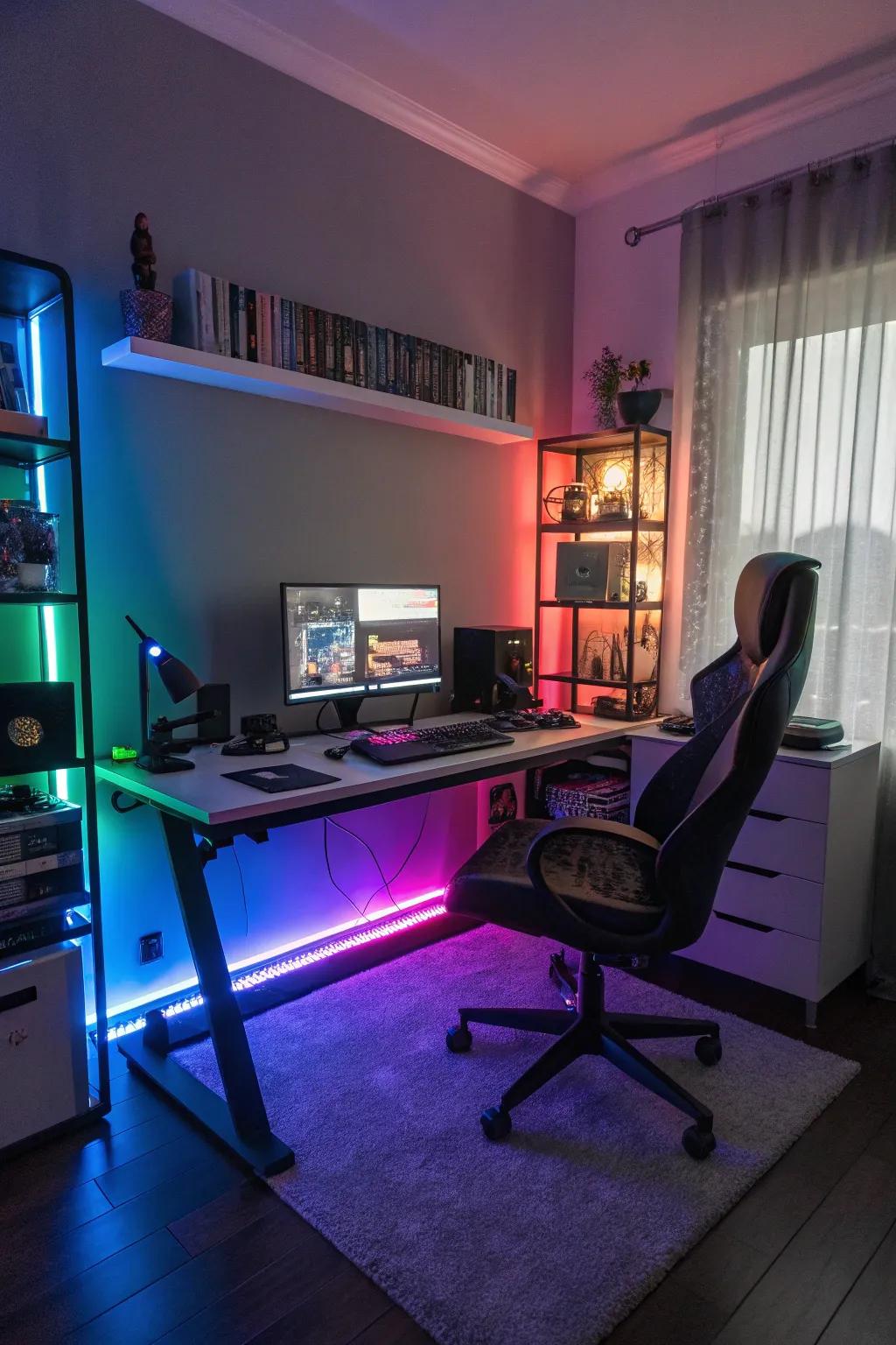 Craft the perfect ambiance with adjustable LED lighting.