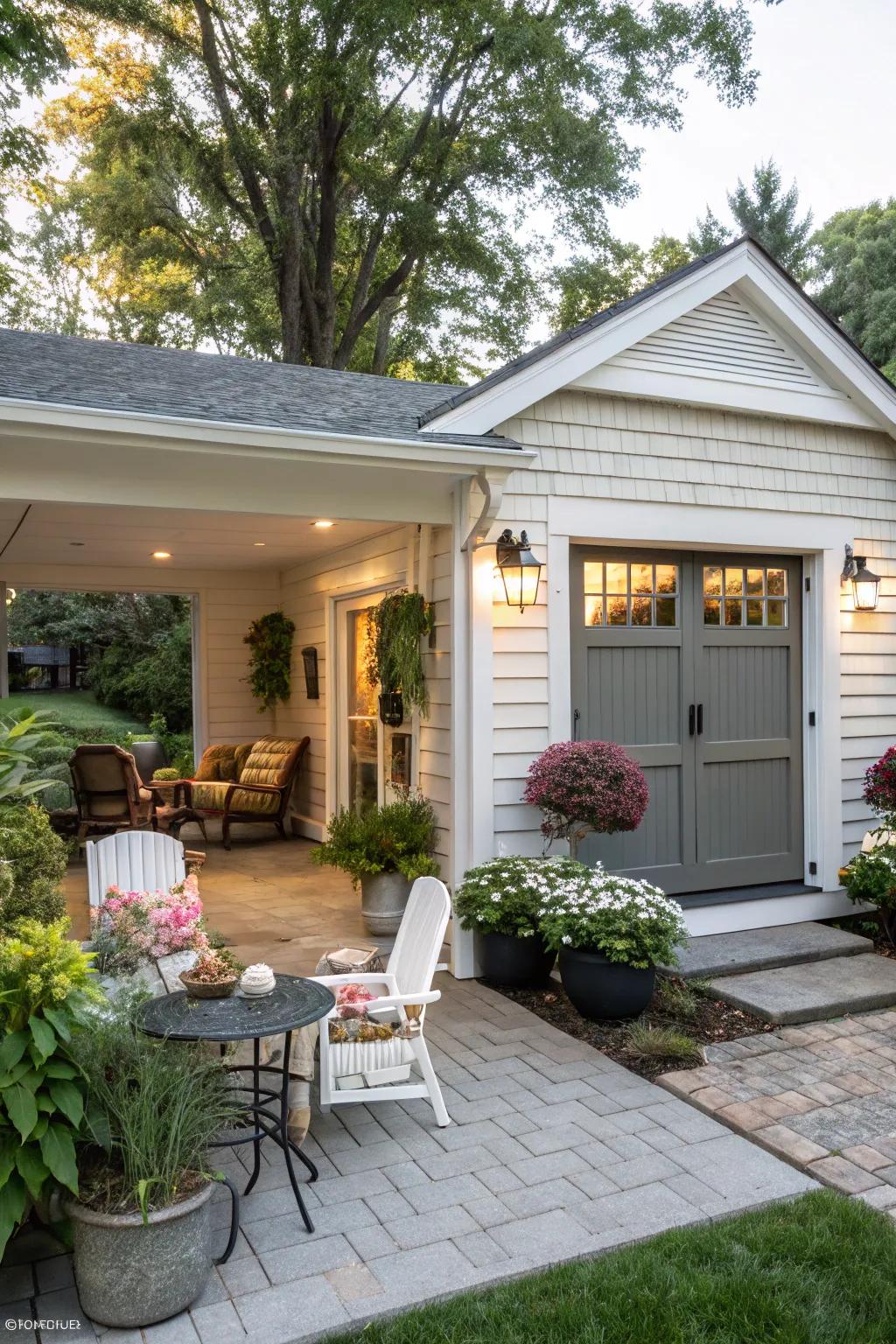 An appealing decking brings warmth and function to the transformed area.