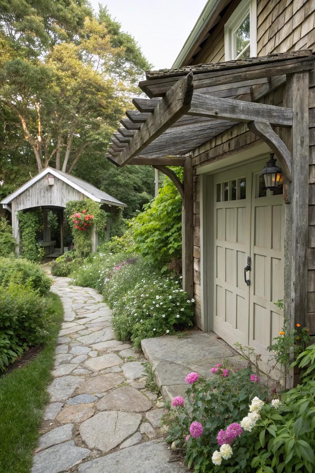 Charming rural timber entrance covering with innate charm.