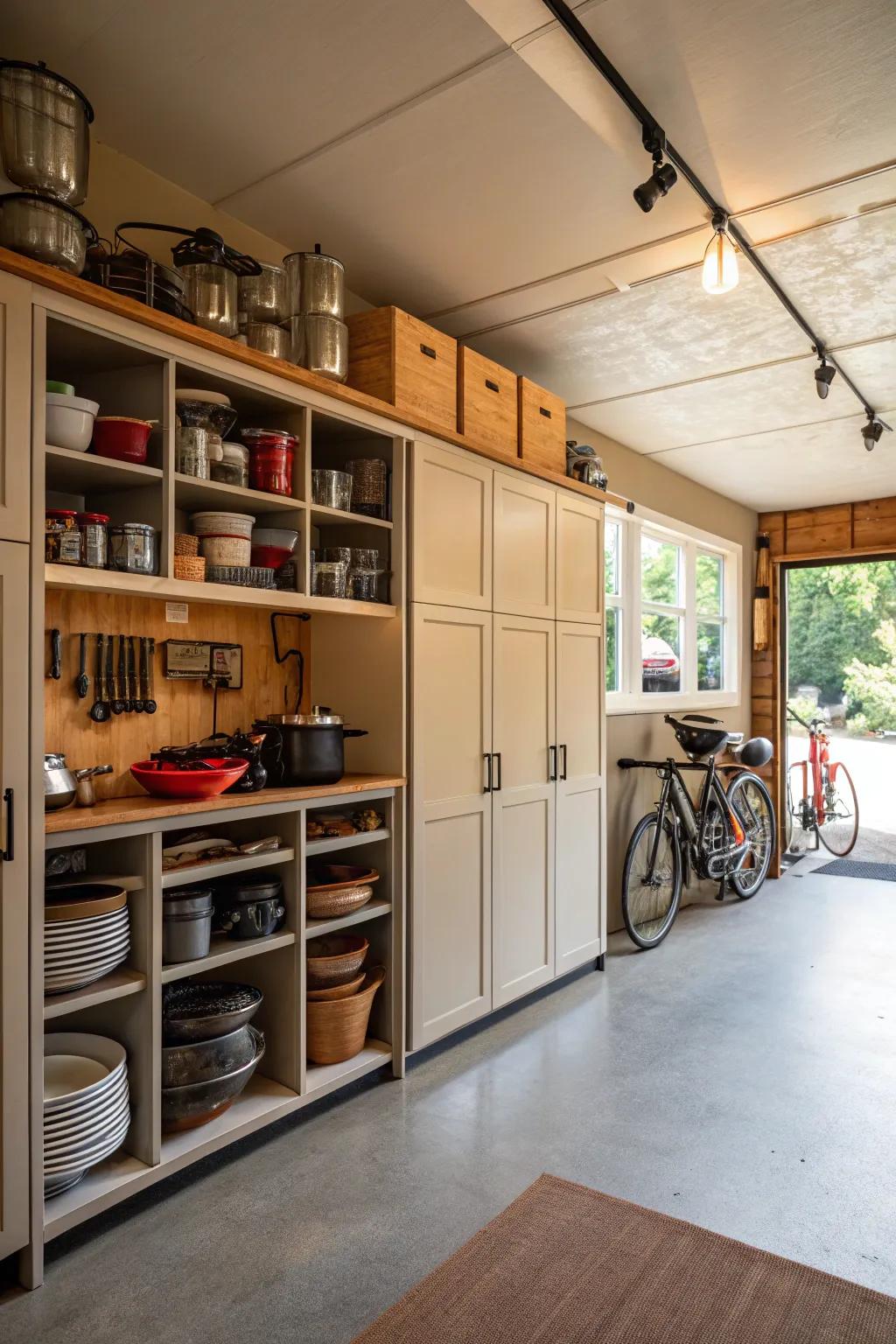 Using vertical space for an airy atmosphere.