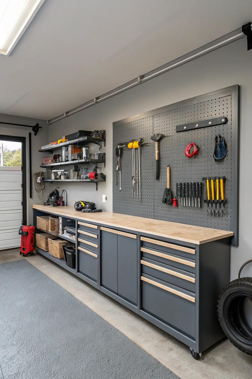 For your garage, gray strikes a mix between aesthetics and common sense.