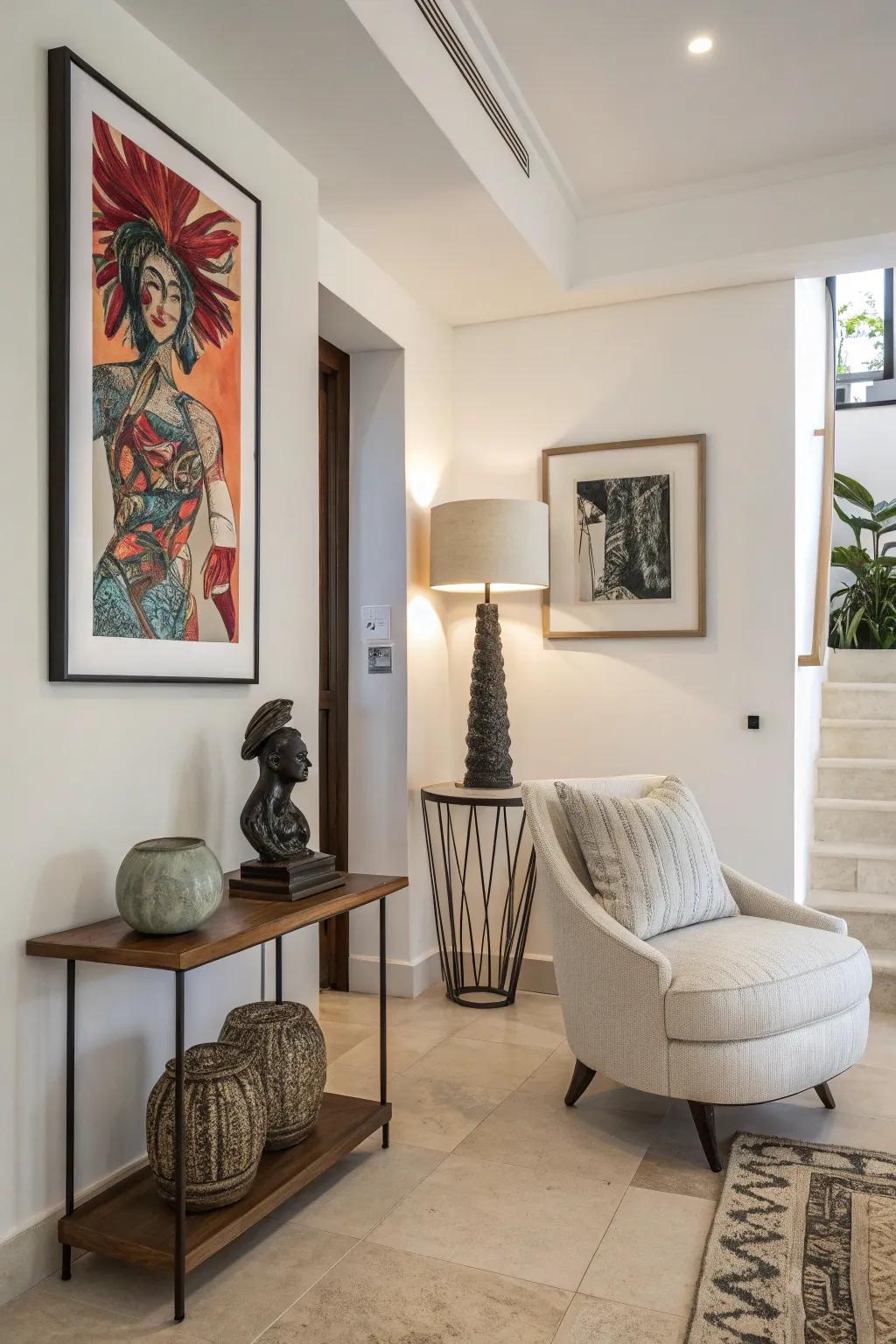 A stunning piece of art can serve as a focal point in any space.
