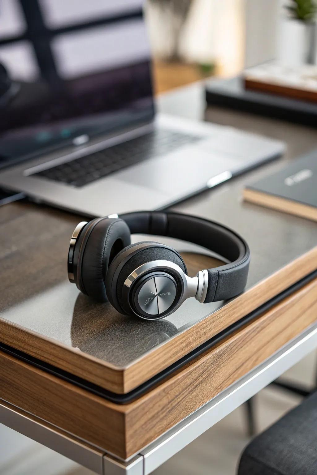 Achieving concentration with premium silence-inducing headsets.