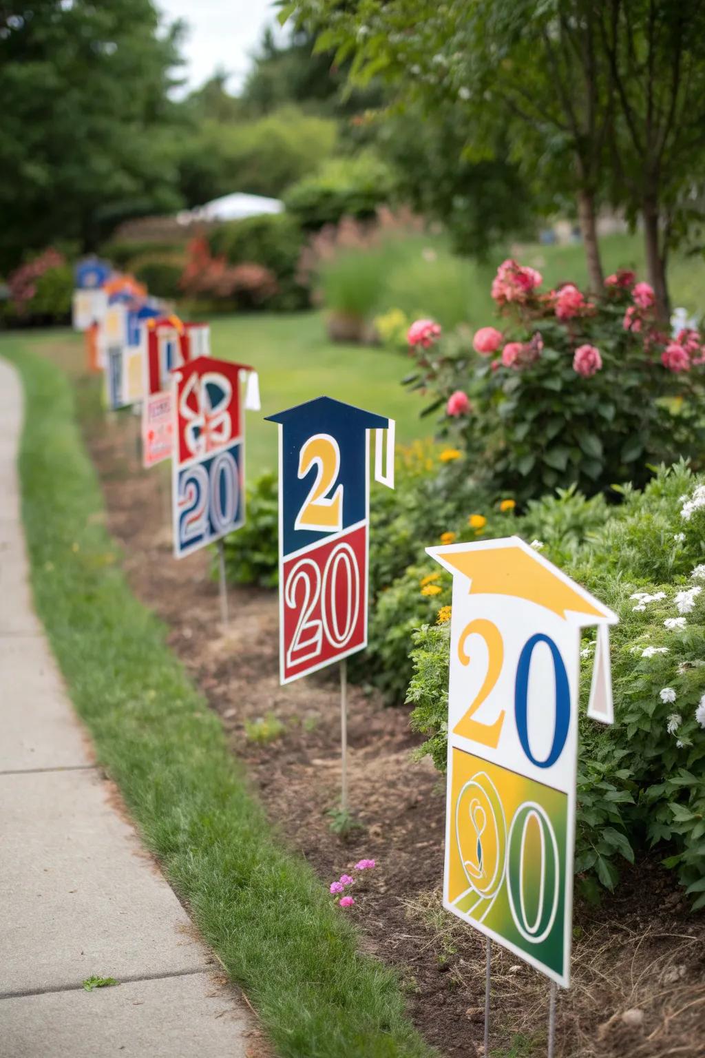 Relive special times with celebratory lawn ornaments.