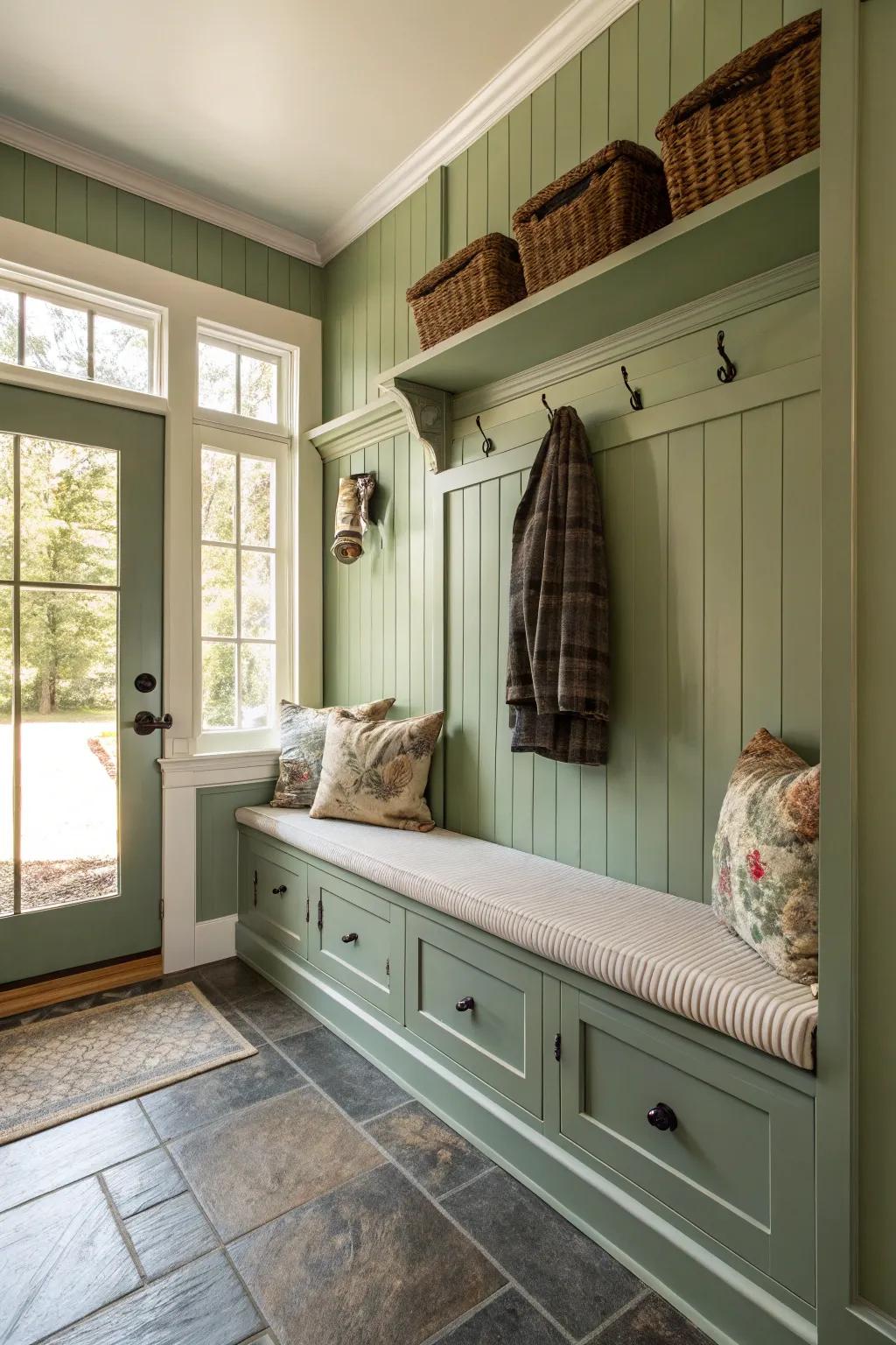 An inviting entrance with useful grace.