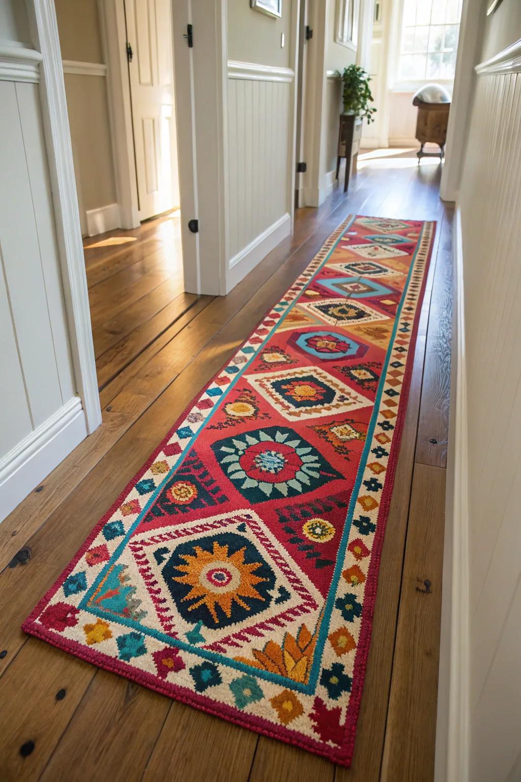 A hallway rug brings warmth and flair to your hallway floor.