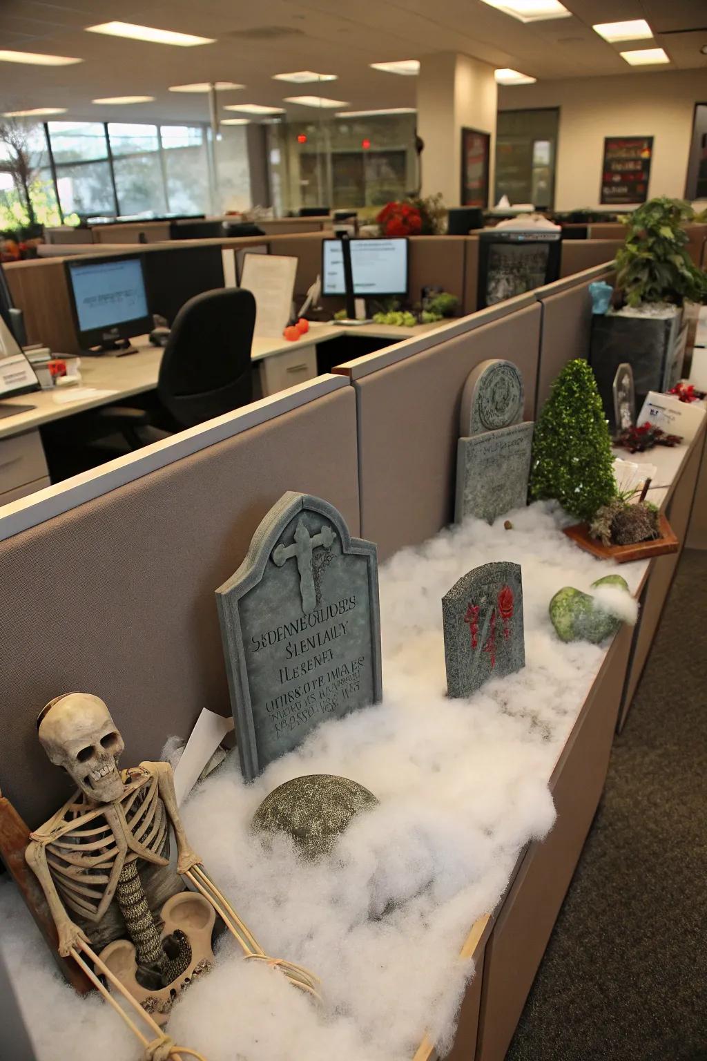 Breathe life into a burial ground utilizing chilling components and imaginative fog impressions.
