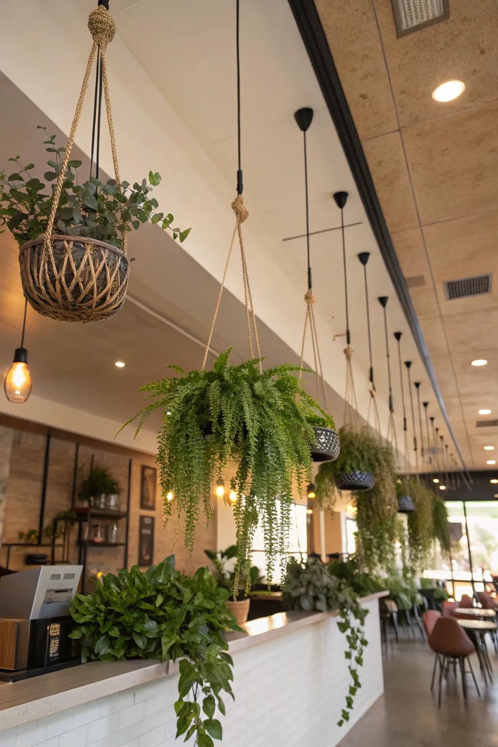 Rearrange effortlessly with flexible overhead beams.