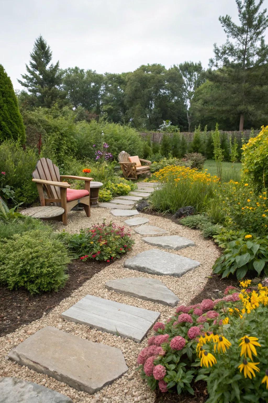 Slabs propose a whimsical and functional route through your garden.