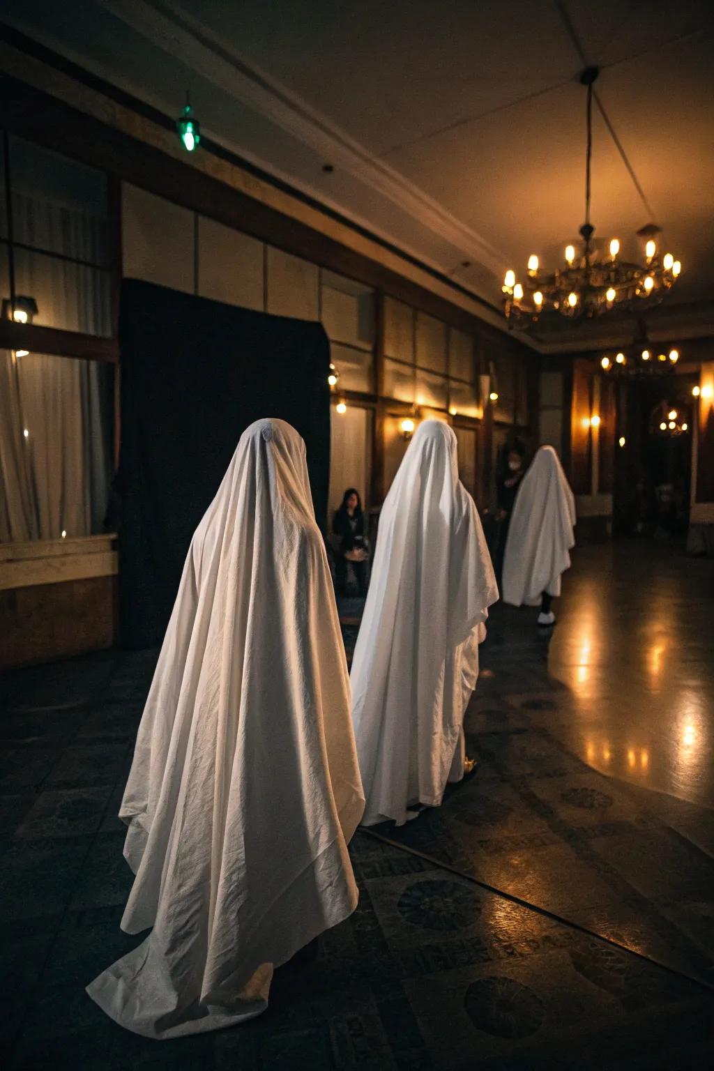 Apparitional shapes lend an ethereal nuance to your haunted ornamentation.