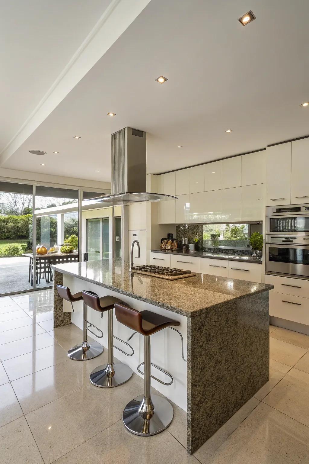 A kitchen island that combines functionality with style.