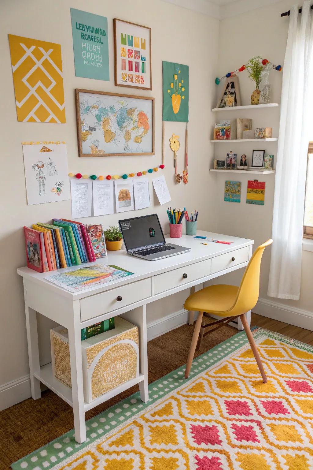 Bright decor bringing cheer and vigor to the learning environment.