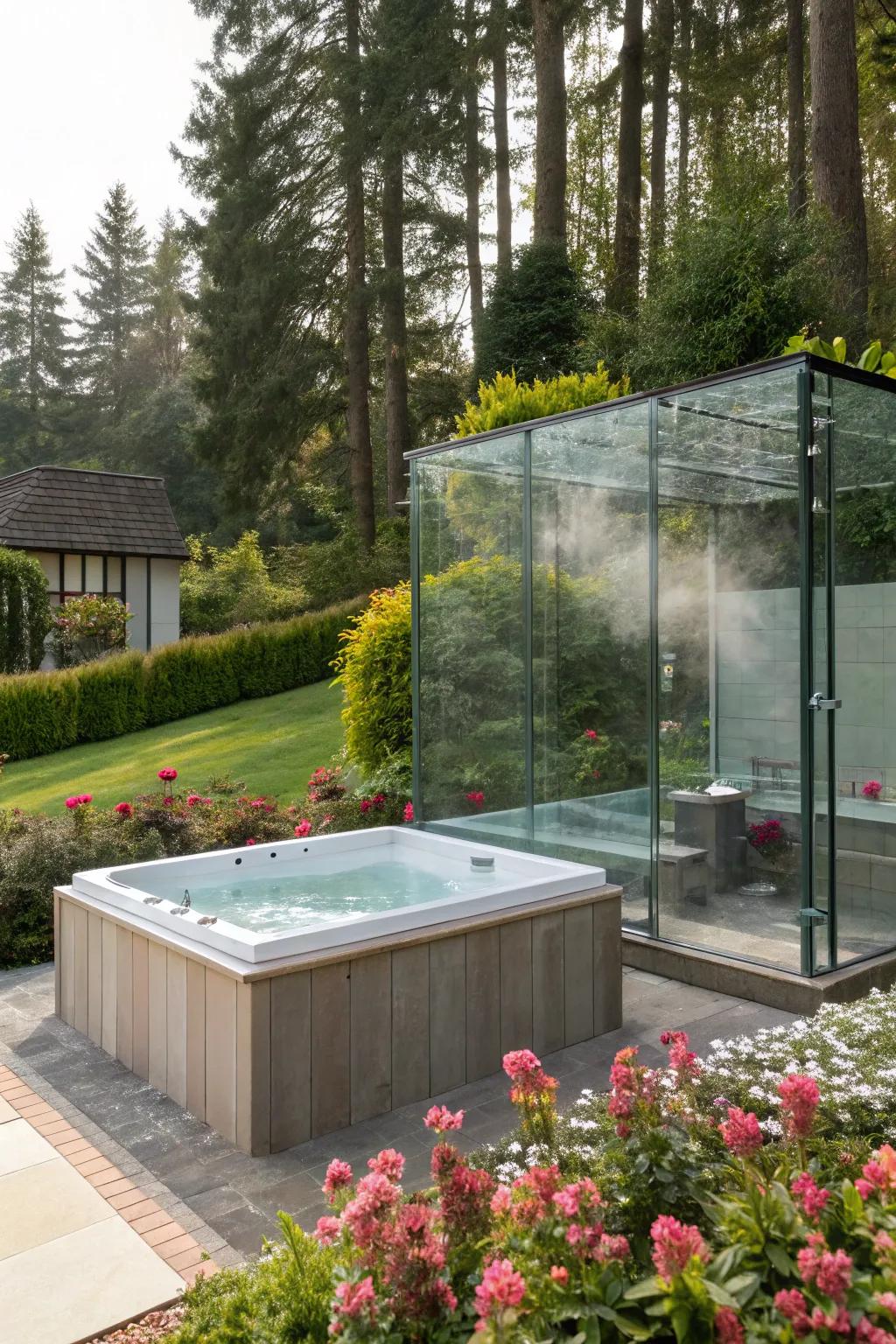Sleek crystal barriers lend a modern flair while preserving a bond with nature.
