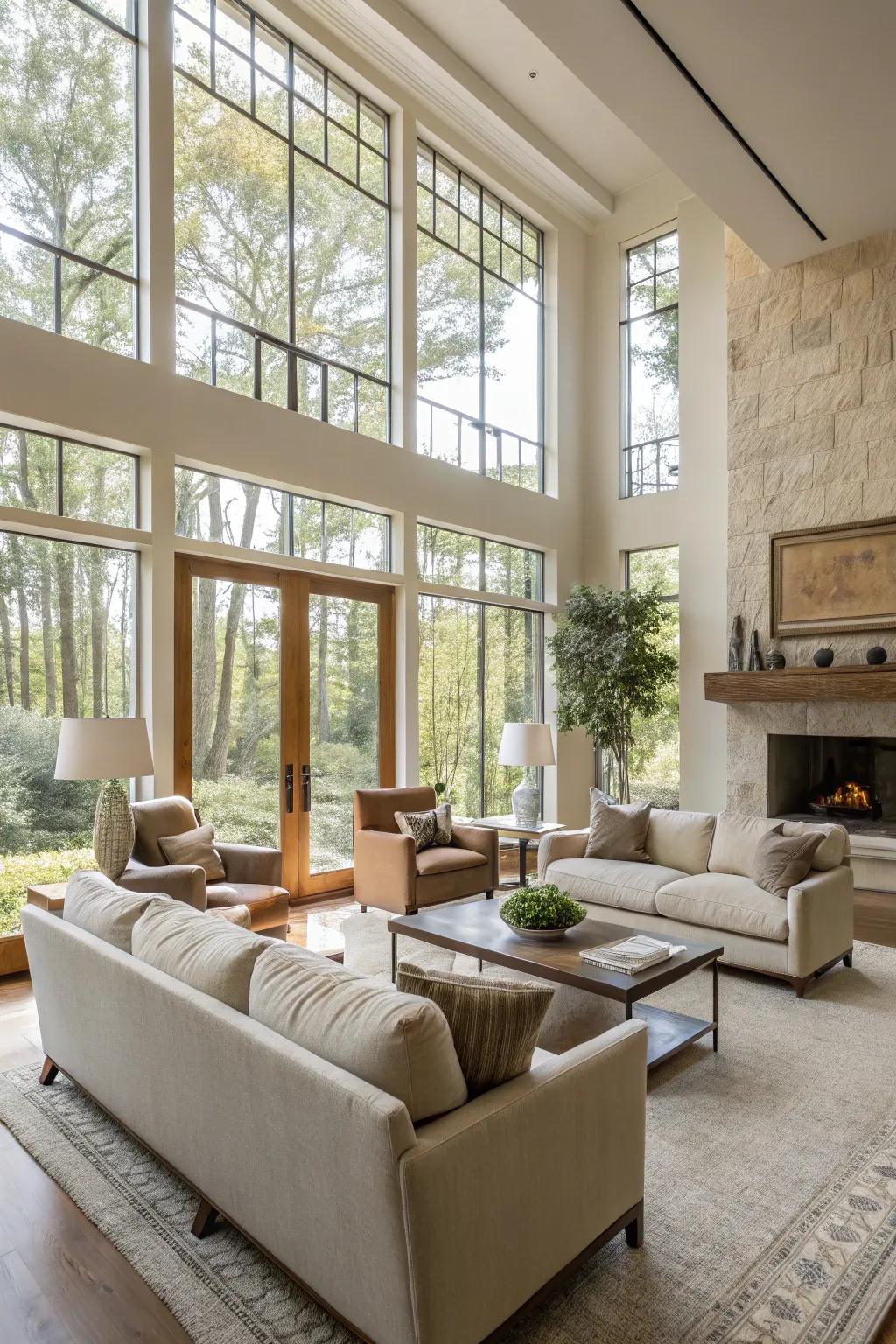 A sunny and spacious living space perfect for unwinding.
