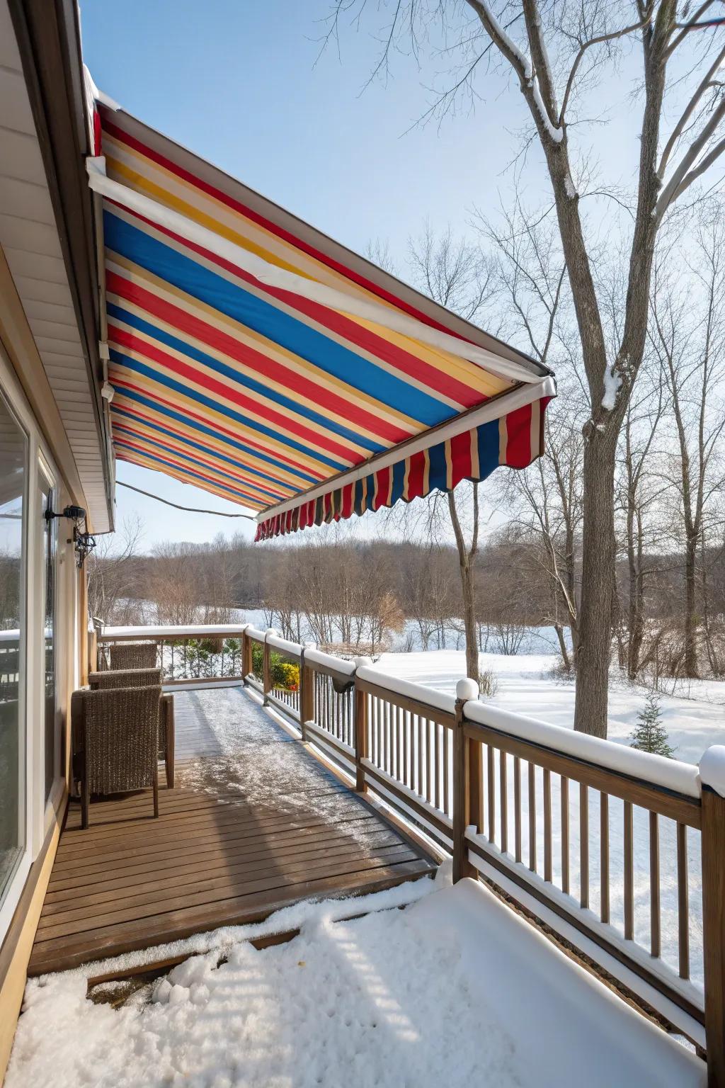 Deployable shades offer flexible protection for your deck during winter.