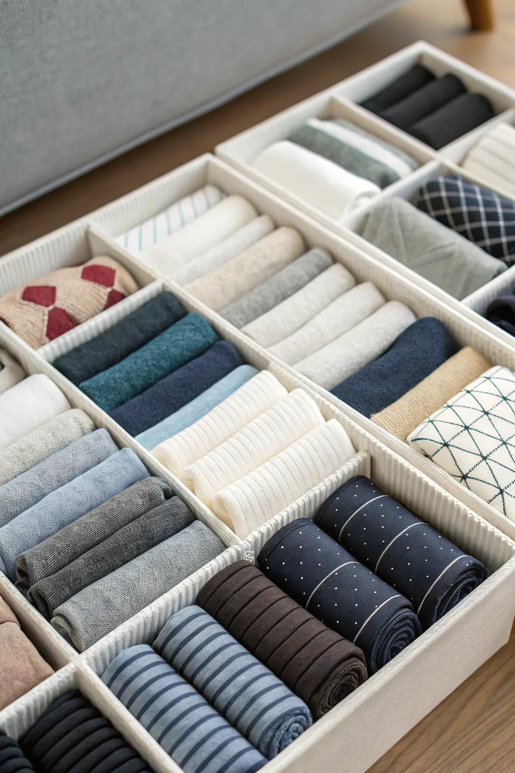 Appropriately folding socks can significantly enhance your drawer's arrangement.