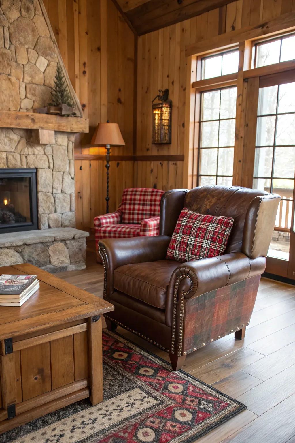 Earthy furniture combines comfort and style.