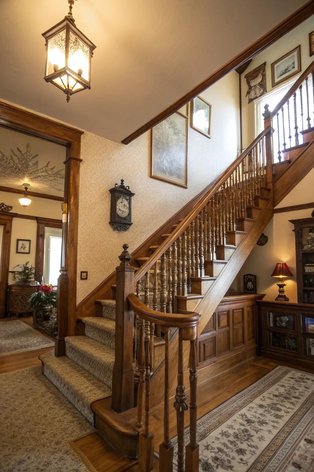 Wood stair borders add warmth and elegance to your home.