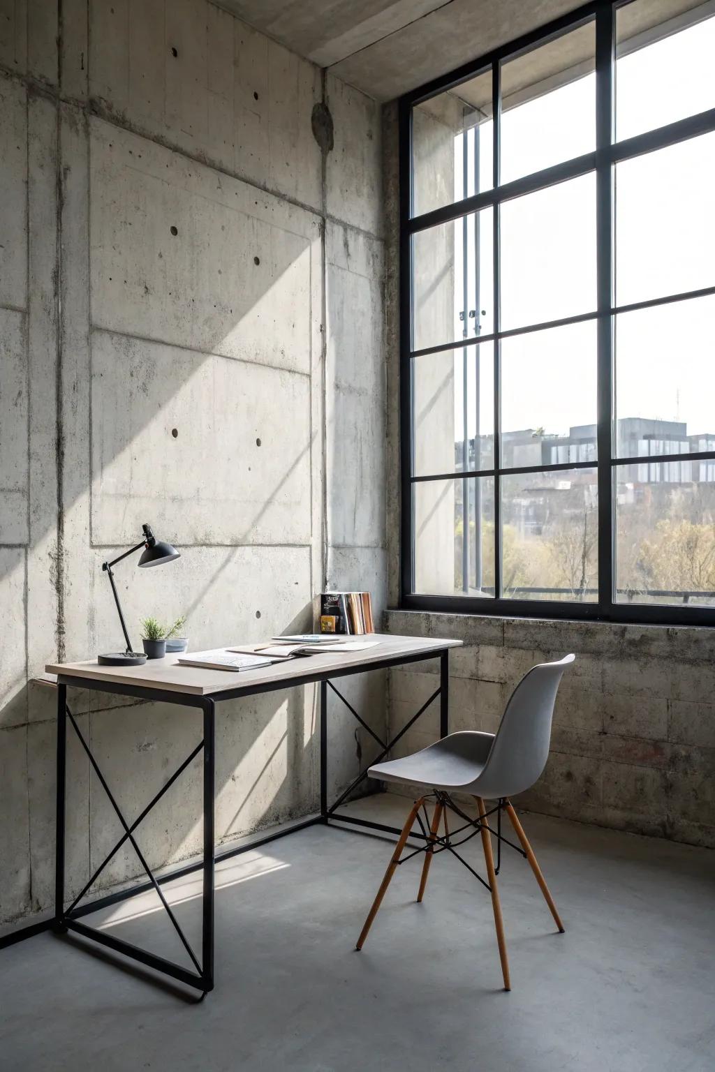 The minimalist ethic meets industrial style in this metal frame desk.