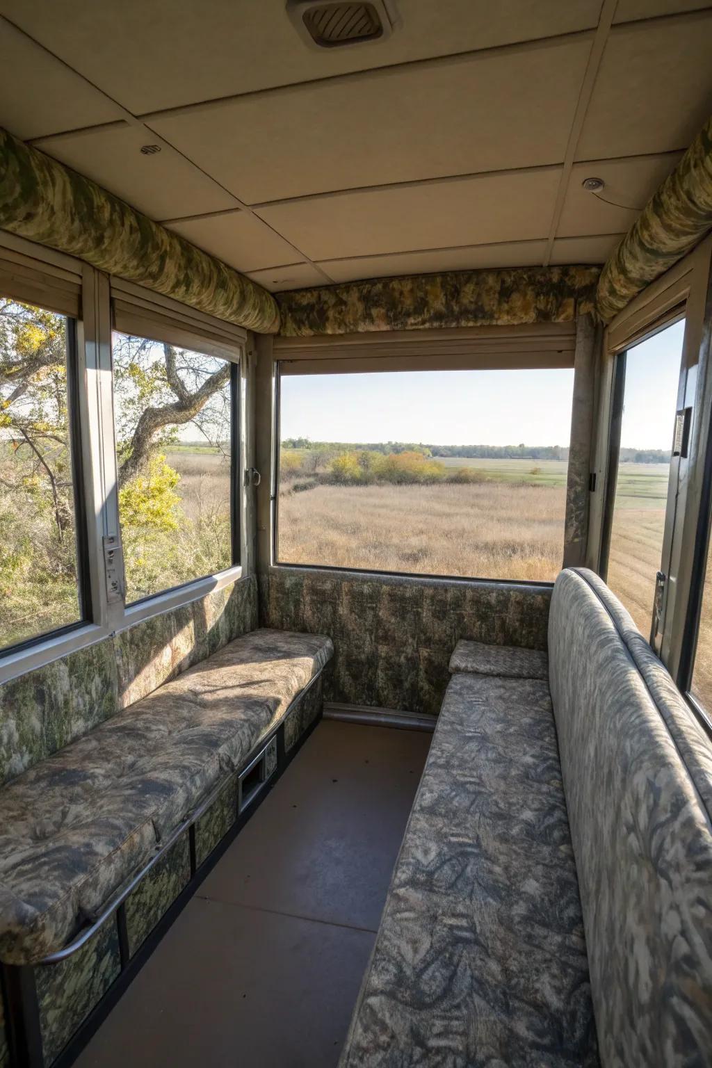 Strategically placed windows enhance your field of view.