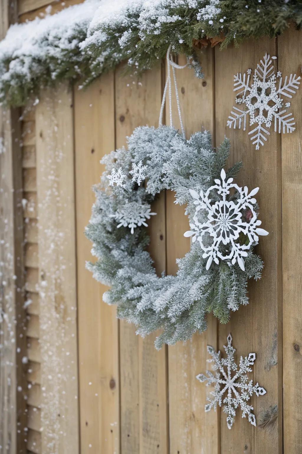 Transform your area into a winter wonderland with garlands adorned with ice crystals.