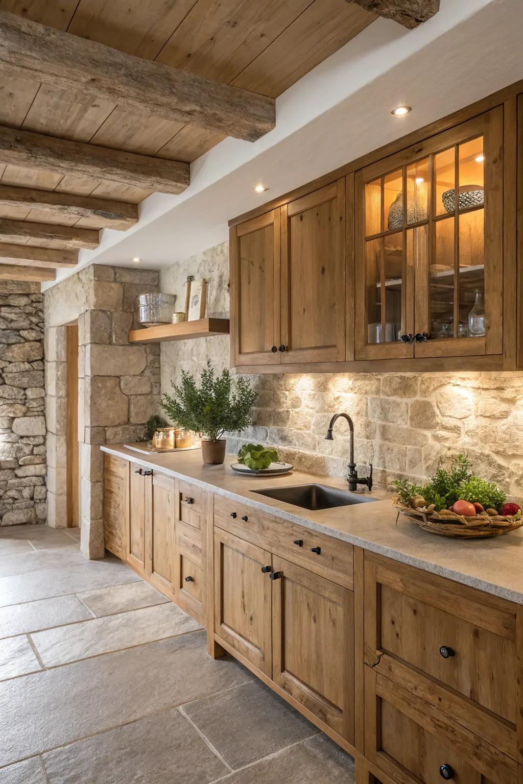 Natural components bring a sense of warmth and realness.