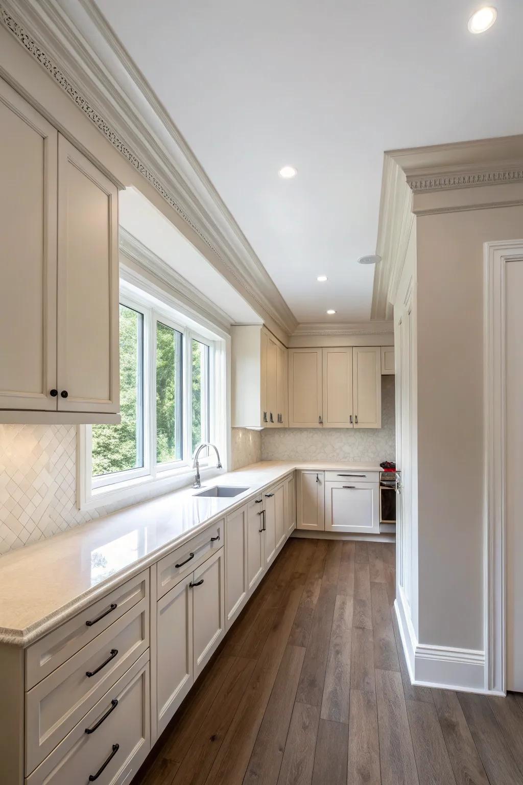 A slight gap cultivates a contemporary and spacious sensation.