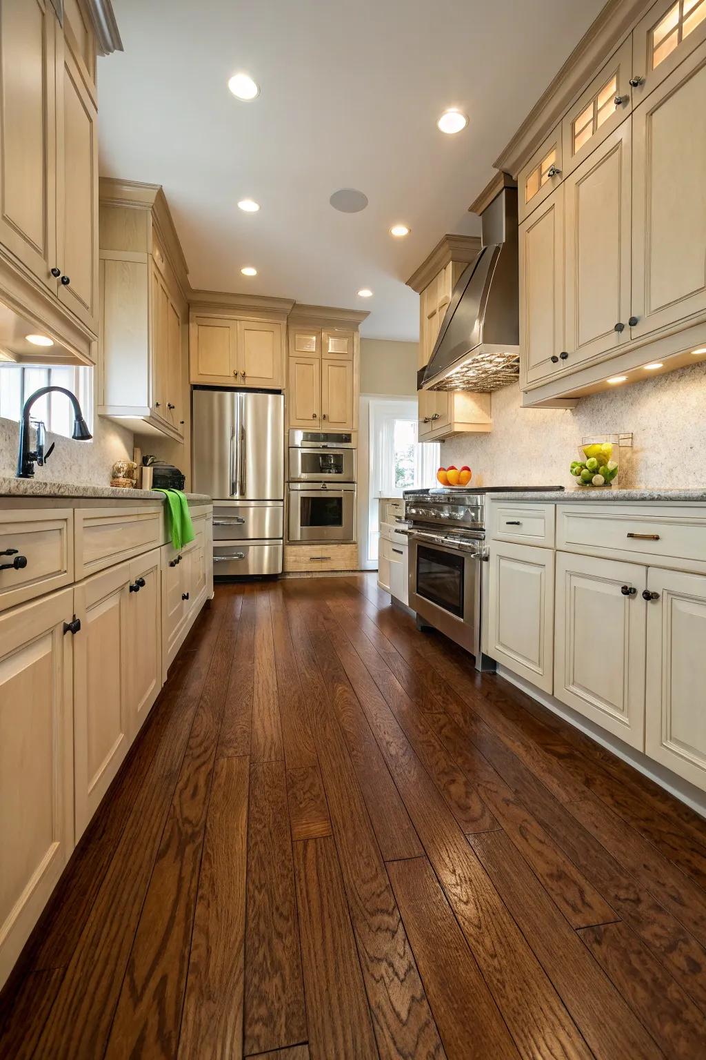 Hardwood adds a touch of timeless sophistication.