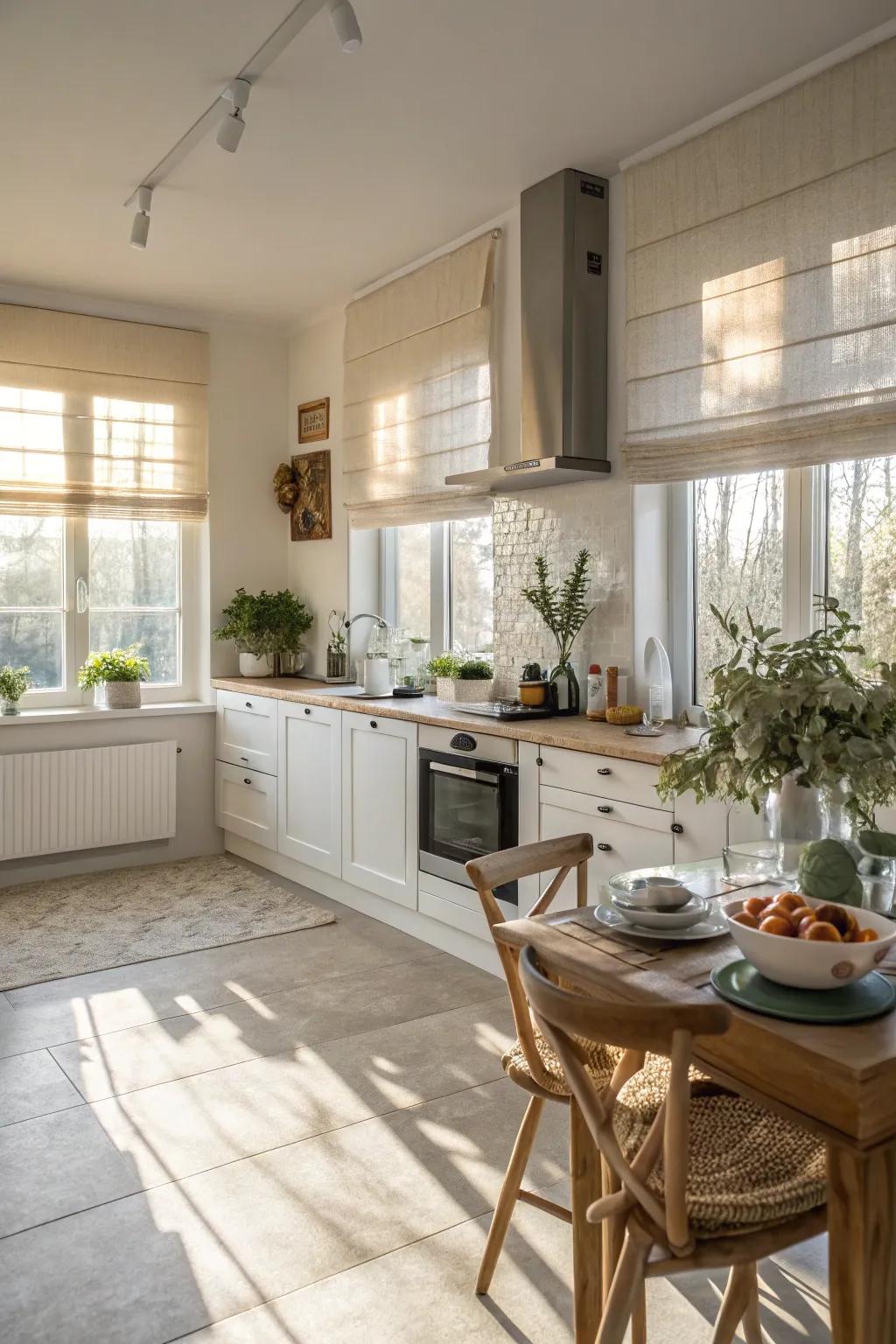 Sheer fabrics establish an ambiance rich with light.